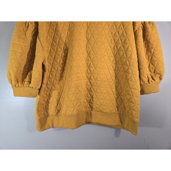 A New Day Quilted Orange Poof Short Sleeve Top, Sz XL - Picture 2 of 10